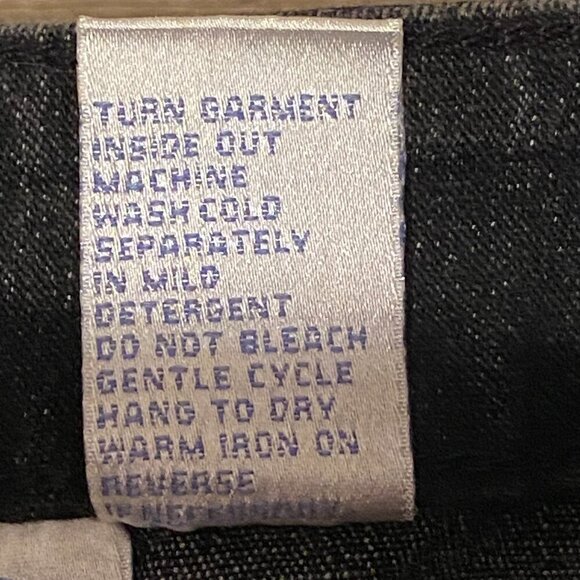 DG2 Diane Gilman Black Denim Jeans Striped Elastic Ankle Cuffs Stretch Size (8T) - Picture 8 of 8